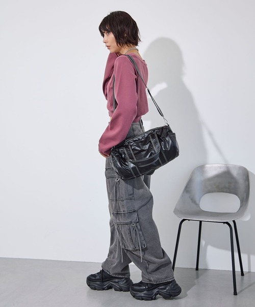 PAGEBOY（ページボーイ）の「ハイゲージプレートクルーカーディガン（Tシャツ/カットソー・レディース・ターコイズブルー/ブラック/ピンク/アイボリー・FREE）」の17枚目の写真