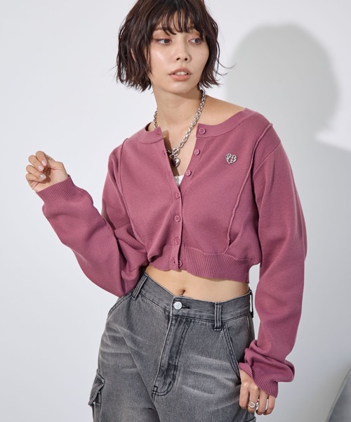 PAGEBOY（ページボーイ）の「ハイゲージプレートクルーカーディガン（Tシャツ/カットソー・レディース・ターコイズブルー/ブラック/ピンク/アイボリー・FREE）」の19枚目の写真