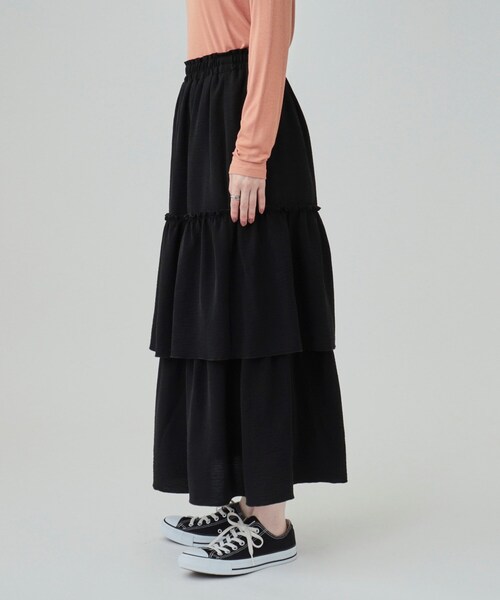 Cutie Blonde(キューティーブロンド)の「◆一枚で華やかに ティアードスカート(スカート・レディース・オフホワイト/ブラウン系その他/ブラック・01/02/03/04)」の17枚目の写真