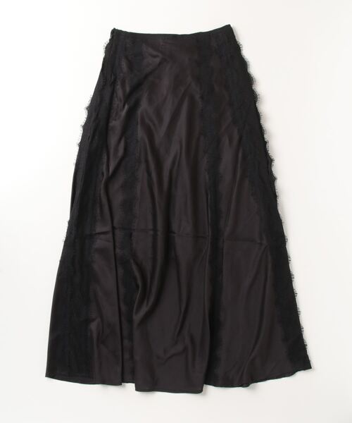 ALLSAINTS（オールセインツ）の「MORGAN SATIN LACE PANELLED MAXI SKIRT | MORGAN サテン レース パネル マキシ スカート（スカート・レディース・ブラック・4/8/6）」の9枚目の写真