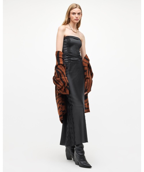 ALLSAINTS（オールセインツ）の「MORGAN SATIN LACE PANELLED MAXI SKIRT | MORGAN サテン レース パネル マキシ スカート（スカート・レディース・ブラック・4/8/6）」の8枚目の写真