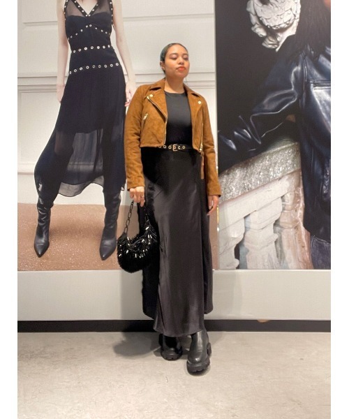 ALLSAINTS（オールセインツ）の「MORGAN SATIN LACE PANELLED MAXI SKIRT | MORGAN サテン レース パネル マキシ スカート（スカート・レディース・ブラック・4/8/6）」の11枚目の写真