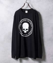 NUMBER (N)INE | SCHOOL OF VISUAL COMEDY L/S T-SHIRT / スカルモチーフ サークルロゴ ロングスリーブ Tシャツ(Tシャツ/カットソー)