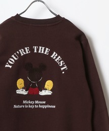 Disney | 2024AW Disney/ディズニー ミッキー くまのプーさん ベイマックス ズートピア キャラクター ワンポイント サガラ刺繍 裏起毛 スウェットトレーナー レディース(スウェット)