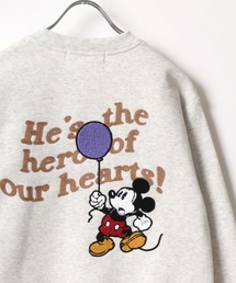 Disney/ディズニー ミッキー くまのプーさん ベイマックス ズートピア キャラクター ワンポイント サガラ刺繍 裏起毛 スウェットトレーナー レディース