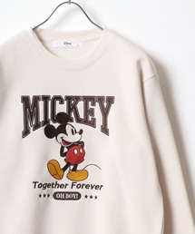 Disney/ディズニー ミッキー くまのプーさん ベイマックス ズートピア キャラクター ワンポイント サガラ刺繍 裏起毛 スウェットトレーナー レディース