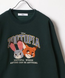 Disney/ディズニー ミッキー くまのプーさん ベイマックス ズートピア キャラクター ワンポイント サガラ刺繍 裏起毛 スウェットトレーナー レディース