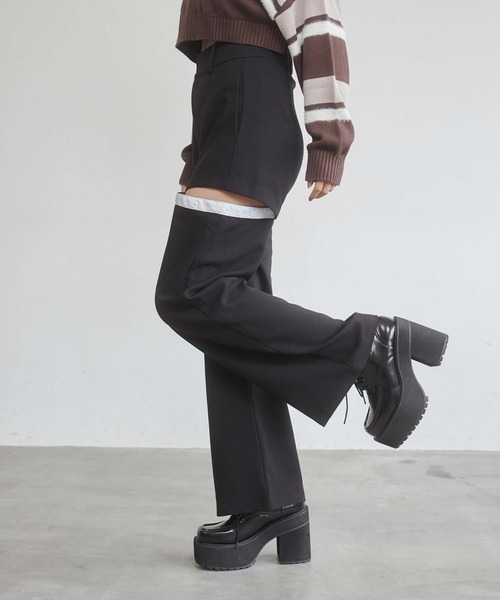 ENVYM（アンビー）の「3WAYスラックスパンツ（スラックス・レディース・ブルー/ブラック・FREE）」の10枚目の写真