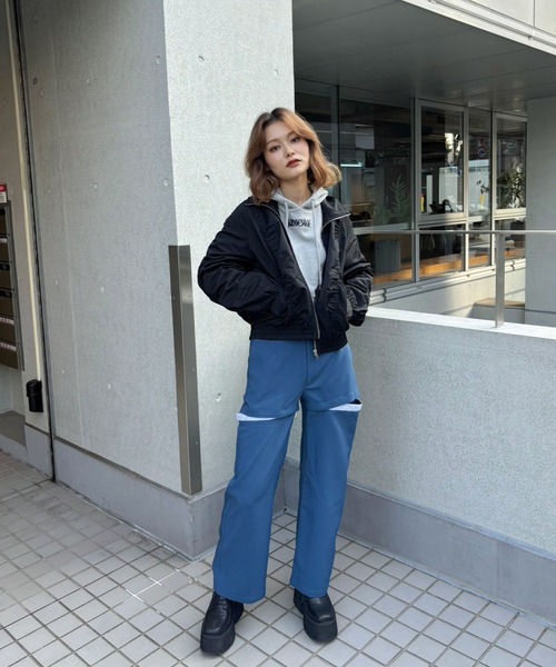 ENVYM（アンビー）の「3WAYスラックスパンツ（スラックス・レディース・ブルー/ブラック・FREE）」の15枚目の写真