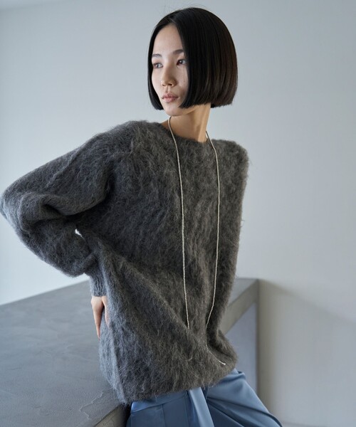UNFILO（アンフィーロ）の「アルパカシャギー ロングニット（ニット/セーター・レディース・ライトグレー系/ホワイト系/グレー系/ネイビー系・SMALL/MEDIUM）」の12枚目の写真