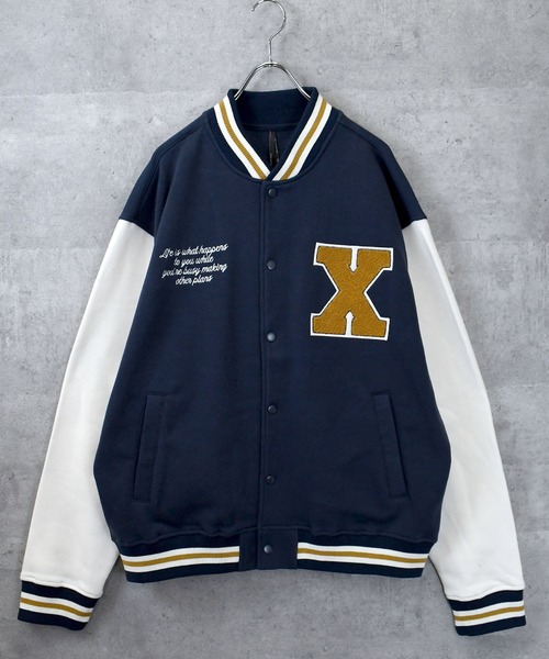 Anytime Songs(エニータイムソングス)の「felt patch sweat stadium jacket/フェルトパッチ スウェット スタジアムジャケット(スウェット・メンズ・ブラック/ネイビー/ブラウン・M/L/XL)」の16枚目の写真