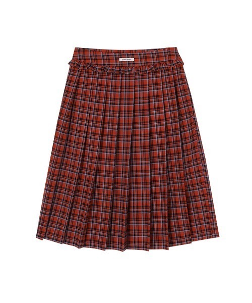 CRANK（クランク）の「CHECK FRILL MIDI SKIRT（スカート・レディース・ホワイト/オレンジ・SMALL）」の7枚目の写真