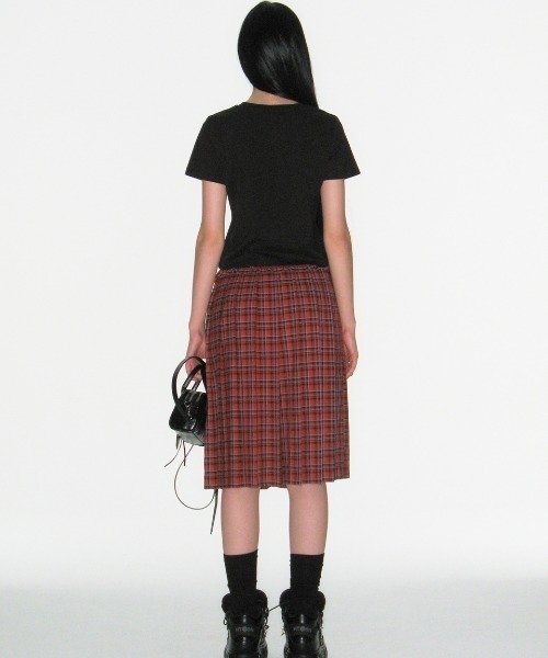 CRANK（クランク）の「CHECK FRILL MIDI SKIRT（スカート・レディース・ホワイト/オレンジ・SMALL）」の3枚目の写真