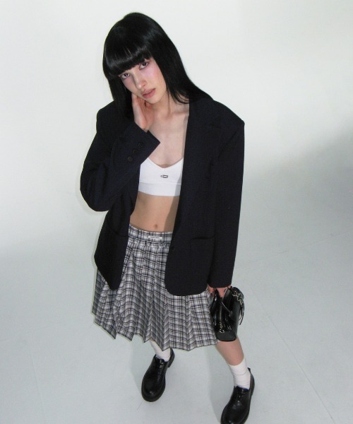 CRANK（クランク）の「CHECK FRILL MIDI SKIRT（スカート・レディース・ホワイト/オレンジ・SMALL）」の8枚目の写真