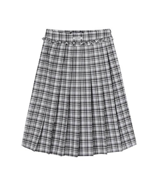 CRANK（クランク）の「CHECK FRILL MIDI SKIRT（スカート・レディース・ホワイト/オレンジ・SMALL）」の12枚目の写真