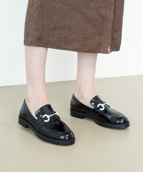 Launa lea(ラウナレア)の「ビジューモチーフ厚底ローファー(SP034)(ローファー・レディース・ブラック/アイボリー・22.0cm/22.5cm/23.0cm/23.5cm/24.0cm/24.5cm/25.0cm)」の3枚目の写真