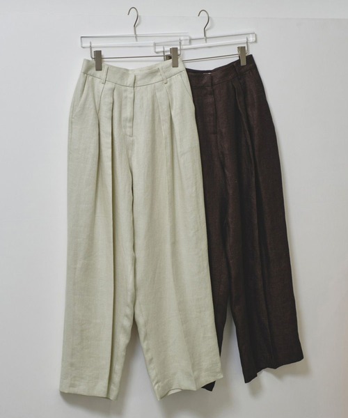 パンツ TODAYFUL Tuck Linen Trousers 38 TODAYFUL/トゥデイフル】 Tuck Linen Trousers（スラックス