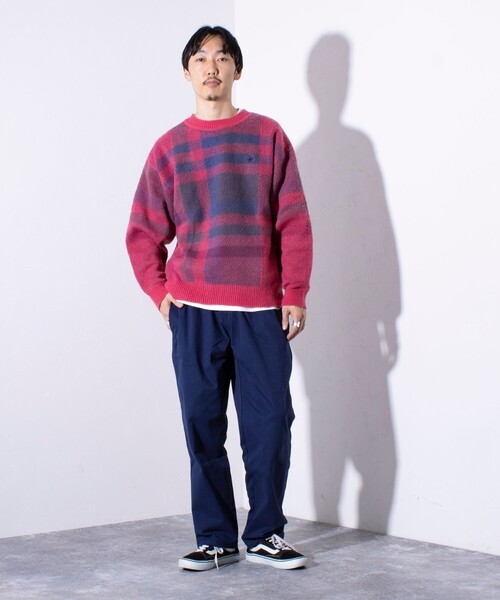 BEVERLY HILLS POLO CLUB(ビバリーヒルズポロクラブ)の「【BEVERLY HILLS POLO CLUB】モヘヤライクニット ワンポイント刺繍 チェック柄(ニット/セーター・メンズ・チャコールグレー/ピンク/オレンジ/ラベンダー・M/L)」の9枚目の写真