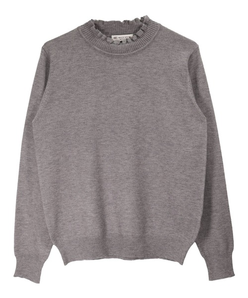 TOKYO SHIRTS（トウキョウシャツ）の「フリルネック ニットプルオーバー（ニット/セーター・レディース・グレー/オフホワイト/ワインレッド/モカ・M/L）」の2枚目の写真