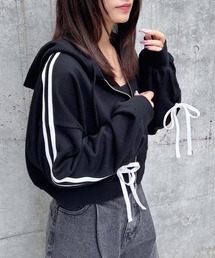 INGNI | 【WEB限定】袖リボンショートスウェットジップパーカー(パーカー)