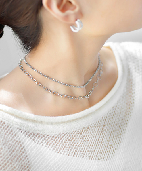 ANEMONE(アネモネ)の「【ステンレス】コンビチェーンマンテルネックレス(ネックレス・レディース・シルバー・FREE)」の6枚目の写真