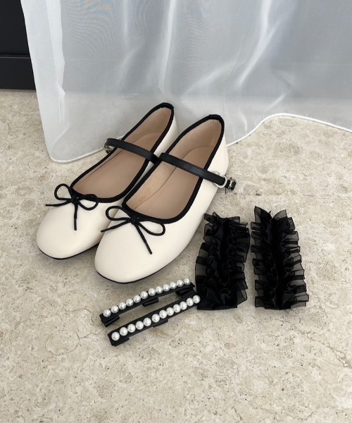 one after another NICE CLAUP(ワンアフターアナザーナイスクラップ)の「3wayカスタムバレエシューズ(バレエシューズ・レディース・アイボリー/ブラック/ブラック系その他・S/M/L)」の14枚目の写真