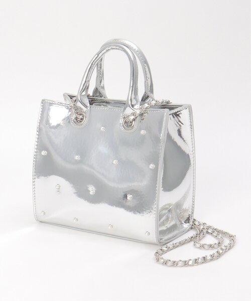 VENCEEXCHANGE(ヴァンスエクスチェンジ)の「パール2WAYトートバッグ(トートバッグ・レディース・シルバー/ブラック/オフホワイト/その他1・FREE)」の4枚目の写真