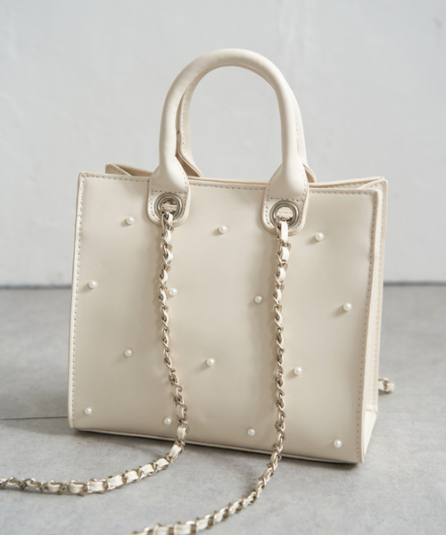 VENCEEXCHANGE(ヴァンスエクスチェンジ)の「パール2WAYトートバッグ(トートバッグ・レディース・シルバー/ブラック/オフホワイト/その他1・FREE)」の6枚目の写真