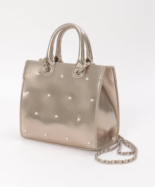 VENCEEXCHANGE(ヴァンスエクスチェンジ)の「パール2WAYトートバッグ(トートバッグ・レディース・シルバー/ブラック/オフホワイト/その他1・FREE)」の10枚目の写真