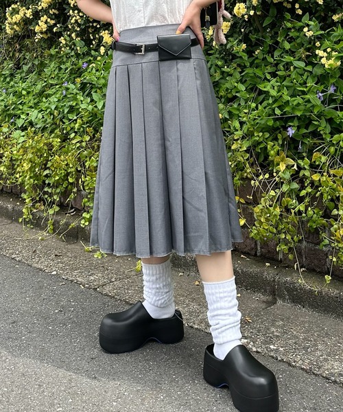 Alley Tokyo（アリートーキョー）の「プリーツ切りっぱスカート（スカート・レディース・レッド/チェック/ドット/グレー・FREE）」の19枚目の写真