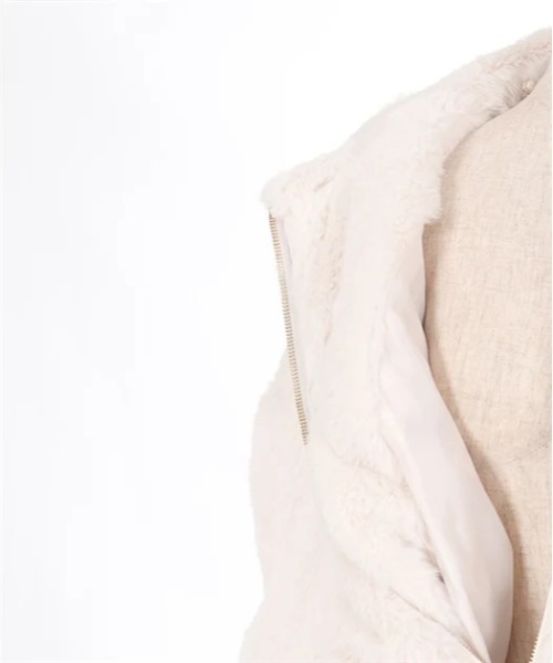 axes femme（アクシーズファム）の「ショートファーコート（ピーコート・レディース・キナリ/ブラック・FREE）」の14枚目の写真