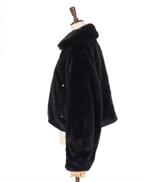 axes femme（アクシーズファム）の「ショートファーコート（ピーコート・レディース・キナリ/ブラック・FREE）」の19枚目の写真