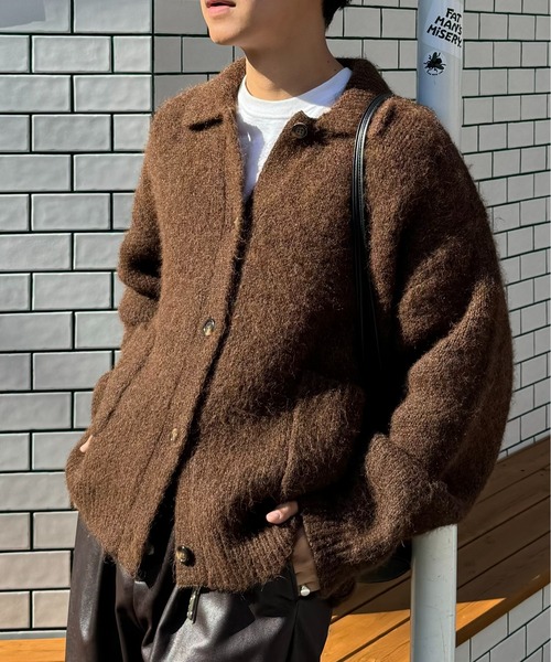 LURAKU（ルラク）の「【LURAKU】Shaggy Knit Polo Cardigan