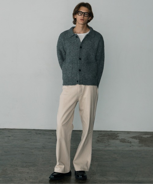 LURAKU】Shaggy Knit Polo Cardigan / シャギーニットポロカーディガン LURAKU】Shaggy Knit Polo Cardigan / シャギーニットポロカーディガン