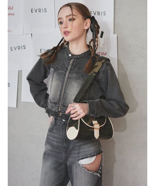 EVRIS（エヴリス）の「カモフラパイピイングショルダーBAG（ショルダーバッグ・レディース・カーキ/ブラック・FREE）」の19枚目の写真