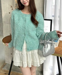 ブークレ起毛ニットカーディガン[大人 カジュアル 着回し力抜群] ≪再入荷≫