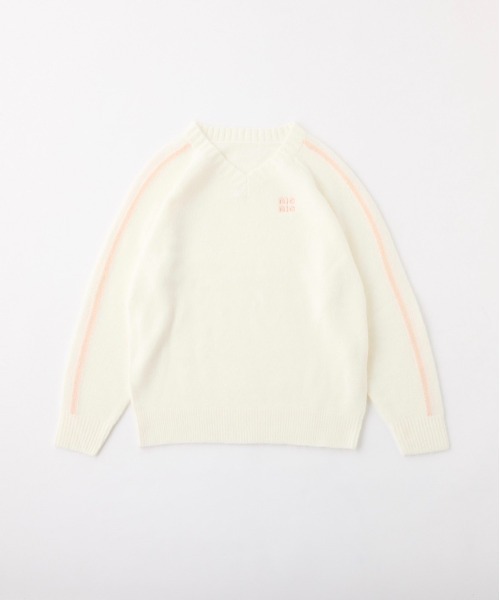 one after another NICE CLAUP(ワンアフターアナザーナイスクラップ)の「オーバーサイズラインVネックニット(ニット/セーター・レディース・ネイビー/オフホワイト/ピンク・FREE)」の17枚目の写真