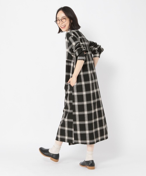 セール】チェックシャツワンピース[プチサイズあり]（ワンピース