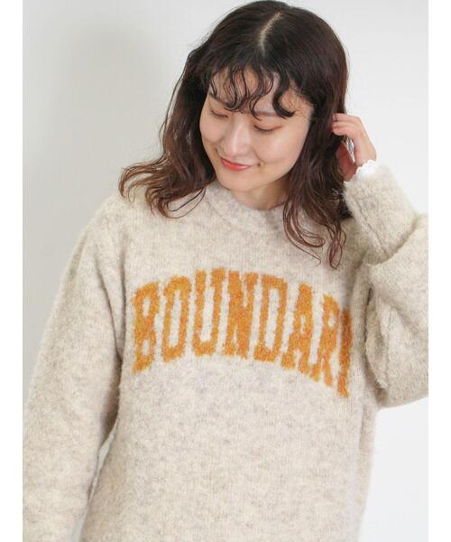 Samansa Mos2（サマンサ モスモス）の「【マシンウォッシャブル】ブークレロゴニット（ニット/セーター・レディース・グレー/ブラック/ベージュ/グリーン・F）」の3枚目の写真