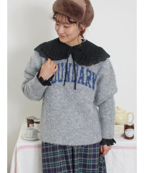 Samansa Mos2（サマンサ モスモス）の「【マシンウォッシャブル】ブークレロゴニット（ニット/セーター・レディース・グレー/ブラック/ベージュ/グリーン・F）」の21枚目の写真