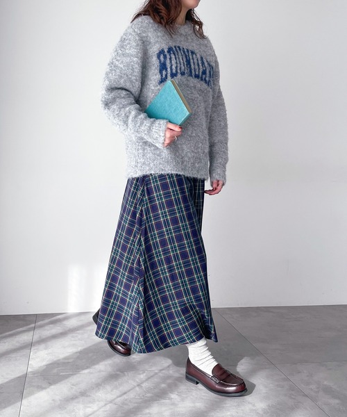 Samansa Mos2（サマンサ モスモス）の「【マシンウォッシャブル】ブークレロゴニット（ニット/セーター・レディース・グレー/ブラック/ベージュ/グリーン・F）」の5枚目の写真