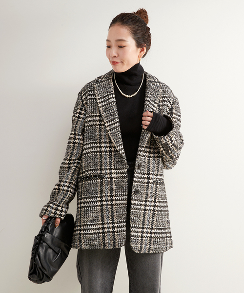 【完売品】⭐美品⭐ボンディングテーラードジャケット　ベージュSサイズ B.C STOCK（ベーセーストック）の「《追加》ツイーディー2B