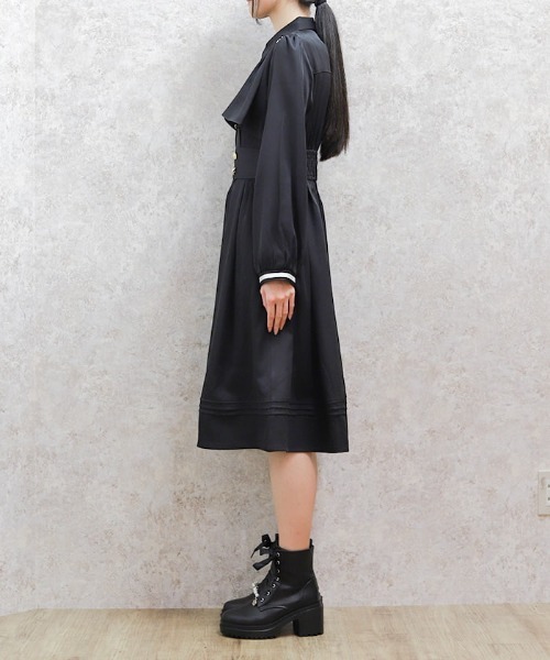 axes femme(アクシーズファム)の「ハイウエストフラシワンピース(ワンピース・レディース・ブラック/グリーン/ワイン/モカ/ネイビー・FREE)」の18枚目の写真