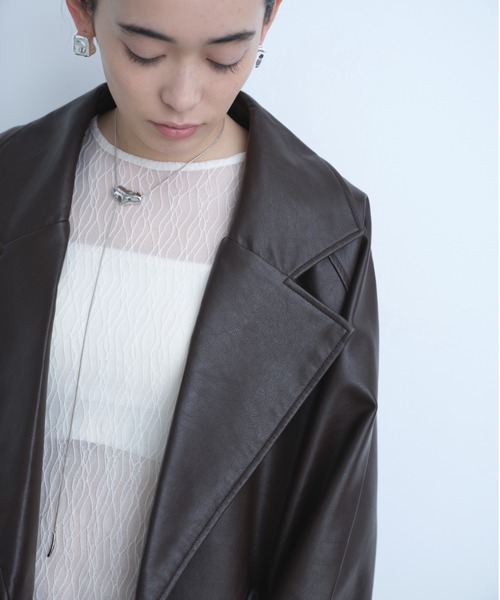 AIC.（エーアイシー）の「2wayレザータッチオーバージャケット