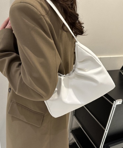 Teem Store（チームストア）の「スクエアミニハーフムーンバッグ ショルダーワンハンドルバッグ（ショルダーバッグ・レディース・ブラック/ブラウン/ホワイト・F）」の11枚目の写真