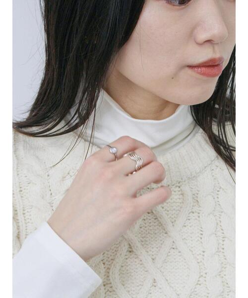 Samansa Mos2 blue（サマンサモスモスブルー）の「【帯電防止】タートルネックプルオーバー（ニット/セーター・レディース・ブルー/オフホワイト/ブラック・F）」の6枚目の写真