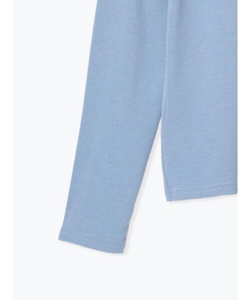 Samansa Mos2 blue（サマンサモスモスブルー）の「【帯電防止】タートルネックプルオーバー（ニット/セーター・レディース・ブルー/オフホワイト/ブラック・F）」の12枚目の写真