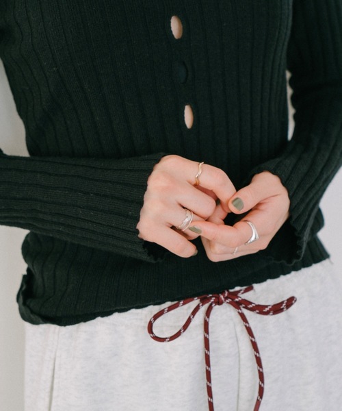 DRWCYS（ドロシーズ）の「アイレットリブニットトップス（ニット/セーター・レディース・ブラック/グレー・FREE）」の11枚目の写真