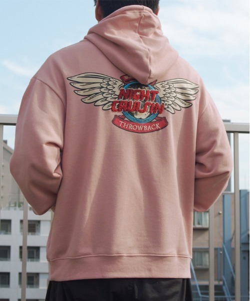 spiritoso(スピリトーゾ)の「【spiritoso】ウイングさがら刺繍バックプリントパーカー(パーカー・レディース・オフホワイト/ピンクベージュ/グレイッシュベージュ・FREE)」の9枚目の写真