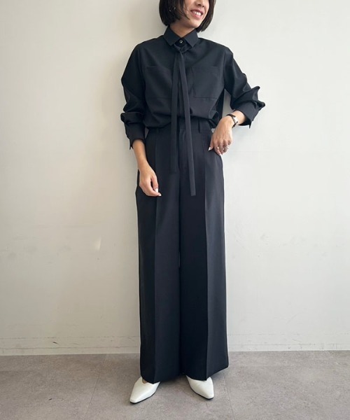 N.O.R.C（ノーク）の「ウォシャブルワイドストレートパンツ【CLEAN MOTION】（その他パンツ・レディース・ブラック/グレー/ネイビー/チャコール・S/M）」の15枚目の写真